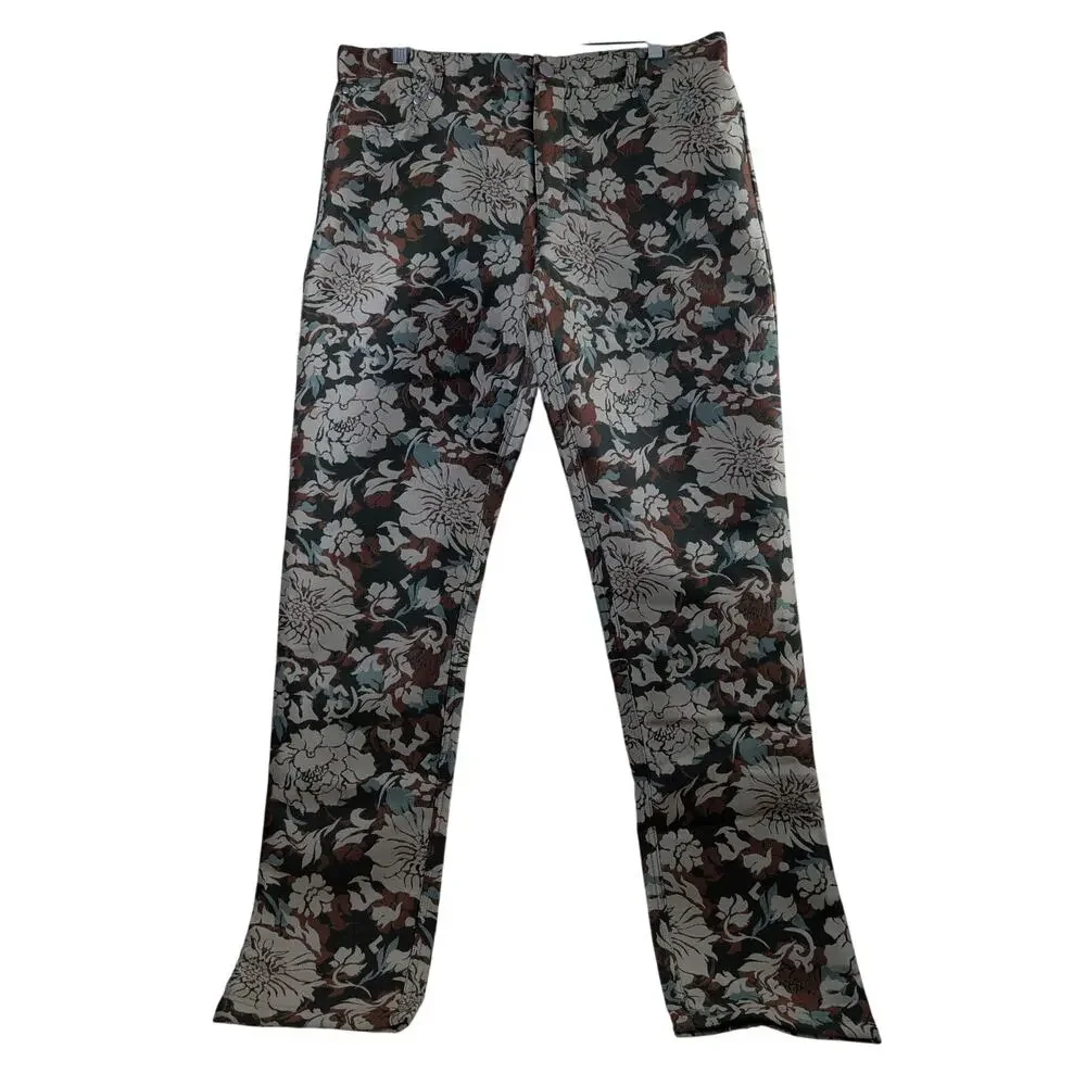 Forever 21 Mens‎ Multicolor Floral Print Pants Mens 32x31 Regular Slim Fit NWT